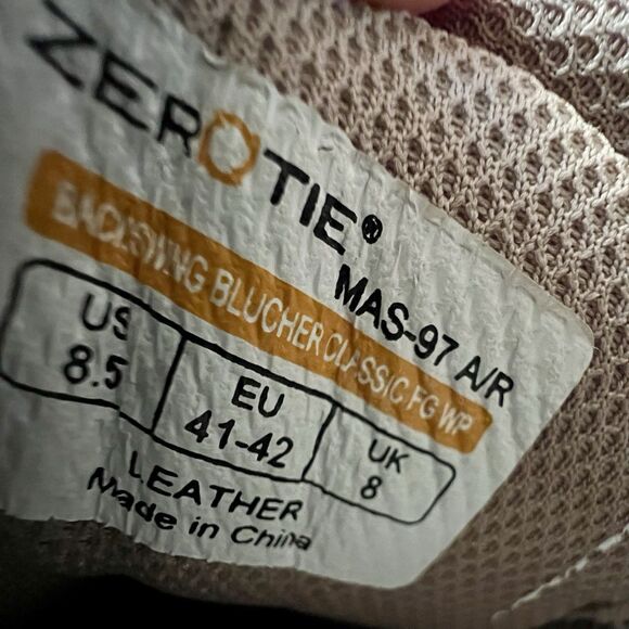 ZeroTie Backswing Blucher FG WR Brown Leather Golf Shoe Men 8.5 Hands Free - Picture 12 of 16